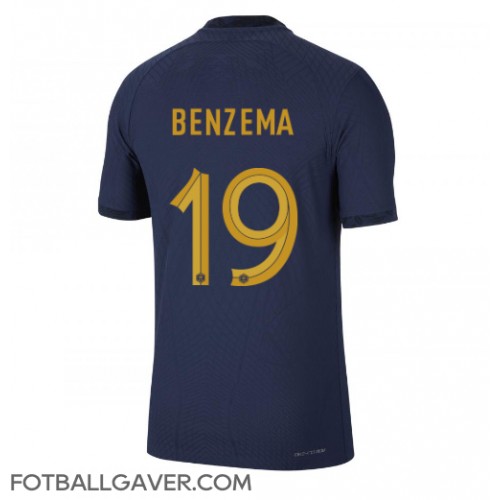 Frankrike Karim Benzema #19 Fotballklær Hjemmedrakt VM 2022 Kortermet